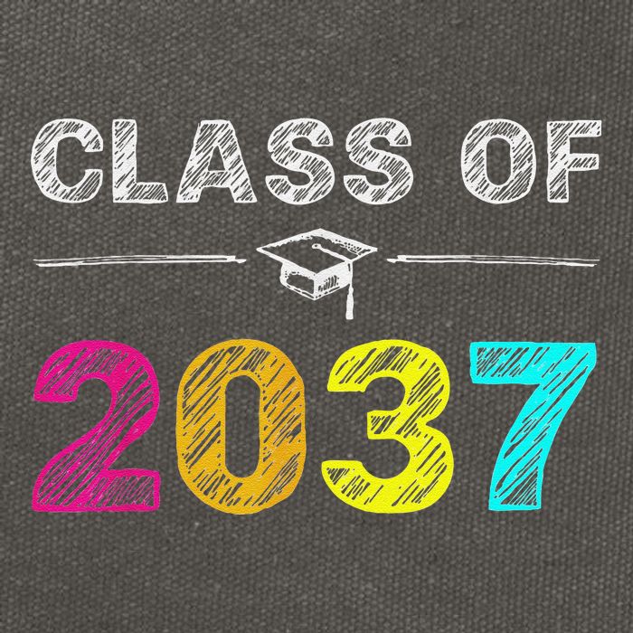 Class Of 2037 Grow With Me First Day Of School Graduation Cotton Canvas Backpack