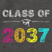 Class Of 2037 Grow With Me First Day Of School Graduation Vector Backpack