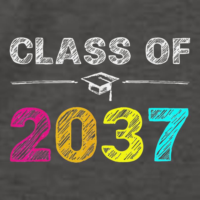 Class Of 2037 Grow With Me First Day Of School Graduation Vector Backpack