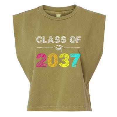 Class Of 2037 Grow With Me First Day Of School Graduation Garment-Dyed Women's Muscle Tee