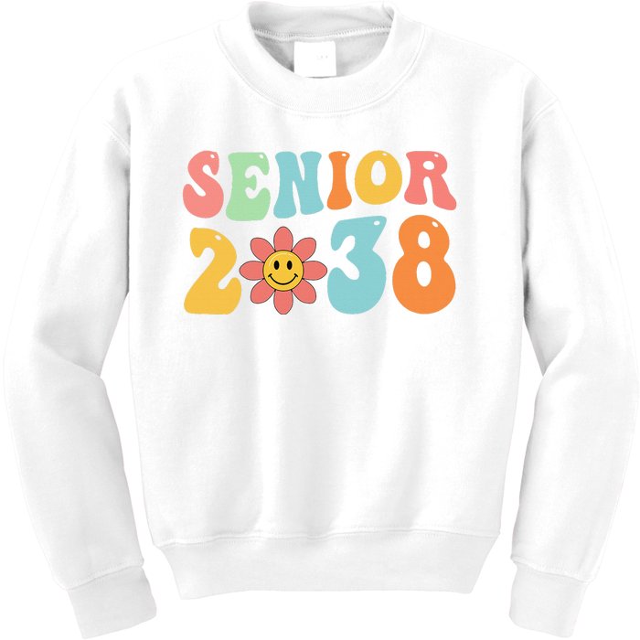 Class Of 2038 Senior 38 Graduation Last Day Of School Groovy Kids Sweatshirt