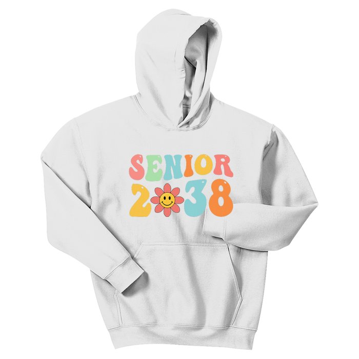 Class Of 2038 Senior 38 Graduation Last Day Of School Groovy Kids Hoodie