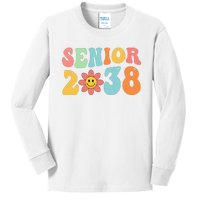 Class Of 2038 Senior 38 Graduation Last Day Of School Groovy Kids Long Sleeve Shirt