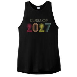 Class Of 2027 Senior 27 Grad Graduation Grow With Me School Ladies PosiCharge Tri-Blend Wicking Tank