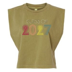 Class Of 2027 Senior 27 Grad Graduation Grow With Me School Garment-Dyed Women's Muscle Tee