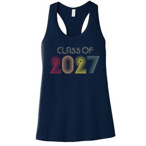 Class Of 2027 Senior 27 Grad Graduation Grow With Me School Women's Racerback Tank