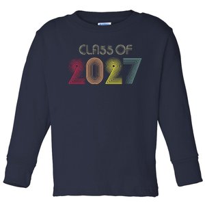 Class Of 2027 Senior 27 Grad Graduation Grow With Me School Toddler Long Sleeve Shirt