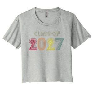 Class Of 2027 Senior 27 Grad Graduation Grow With Me School Women's Crop Top Tee