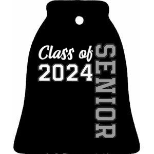 Class Of 2024 Senior 24 High School Graduation Party Ceramic Bell Ornament