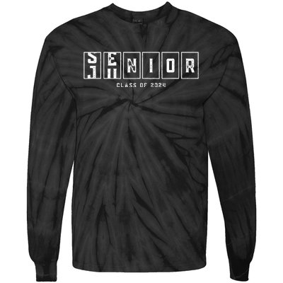 Class Of 2024 Senior Gifts Funny Seniors 2024 Tie-Dye Long Sleeve Shirt