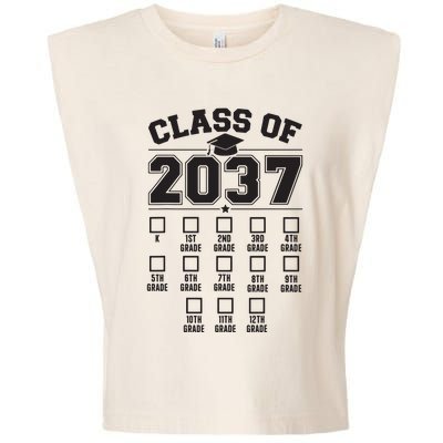 Class Of 2037 Grow With Me Checklist Kindergarten 12th Grade Garment-Dyed Women's Muscle Tee