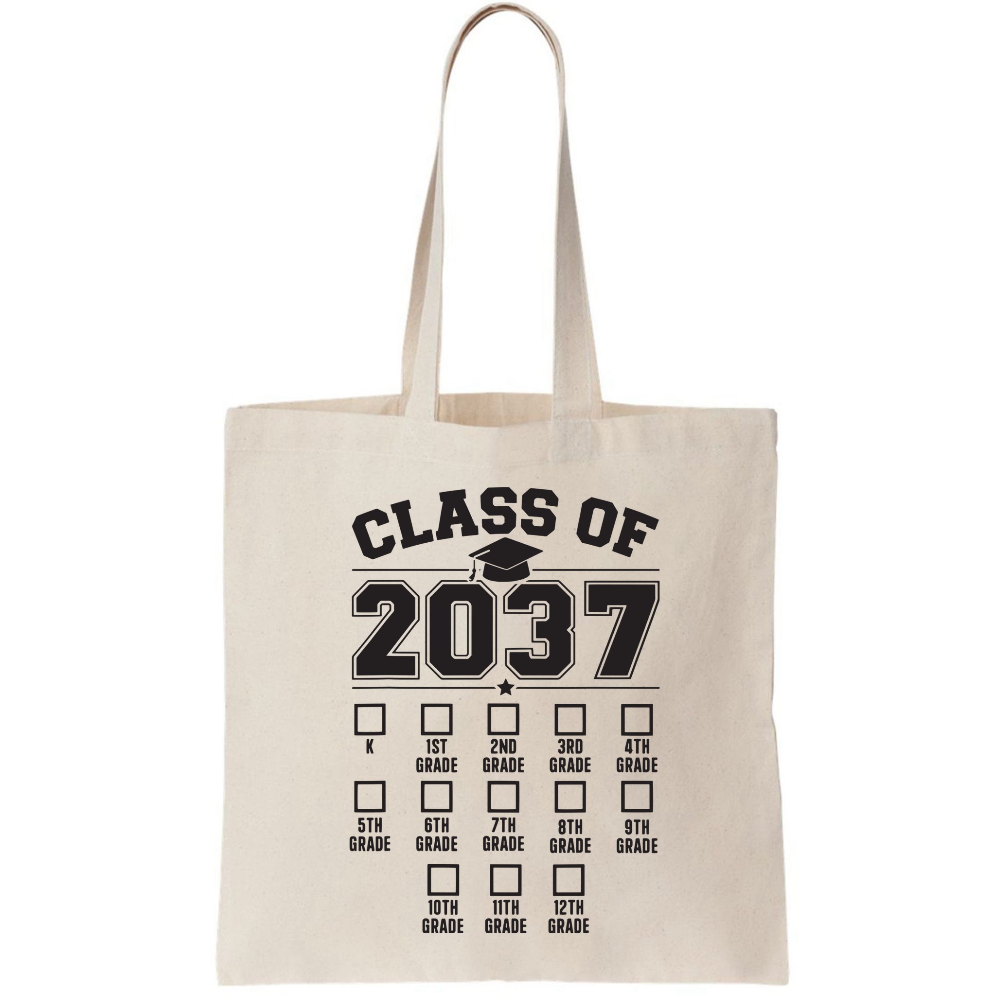 Class Of 2037 Grow With Me Checklist Kindergarten 12th Grade Bag