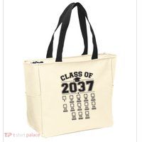 Class Of 2037 Grow With Me Checklist Kindergarten 12th Grade Zip Tote Bag