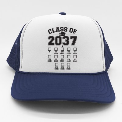 Class Of 2037 Grow With Me Checklist Kindergarten 12th Grade Trucker Hat