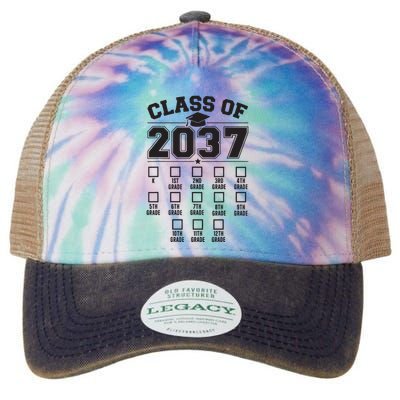 Class Of 2037 Grow With Me Checklist Kindergarten 12th Grade Legacy Tie Dye Trucker Hat