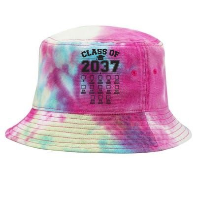 Class Of 2037 Grow With Me Checklist Kindergarten 12th Grade Tie-Dyed Bucket Hat