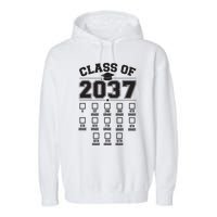 Class Of 2037 Grow With Me Checklist Kindergarten 12th Grade Garment-Dyed Fleece Hoodie