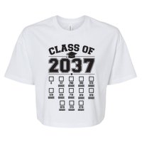 Class Of 2037 Grow With Me Checklist Kindergarten 12th Grade Bella+Canvas Jersey Crop Tee