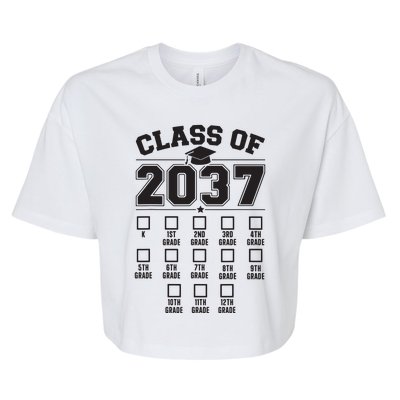 Class Of 2037 Grow With Me Checklist Kindergarten 12th Grade Bella+Canvas Jersey Crop Tee