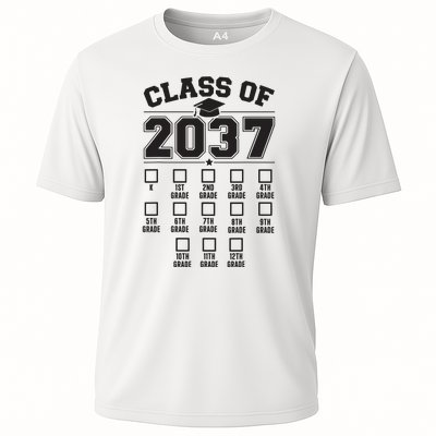 Class Of 2037 Grow With Me Checklist Kindergarten 12th Grade Cooling Performance Crew T-Shirt