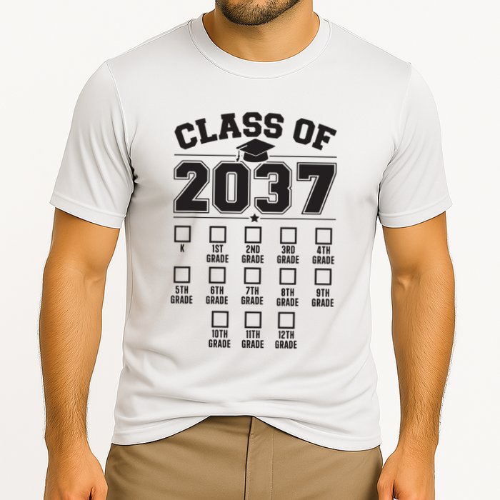 Class Of 2037 Grow With Me Checklist Kindergarten 12th Grade Performance Shirt