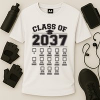 Class Of 2037 Grow With Me Checklist Kindergarten 12th Grade Performance Shirt