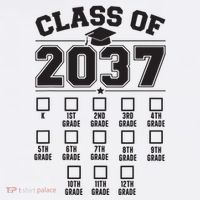 Class Of 2037 Grow With Me Checklist Kindergarten 12th Grade Performance Shirt