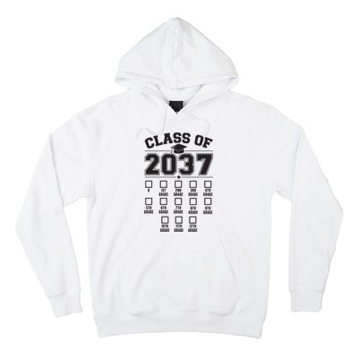 Class Of 2037 Grow With Me Checklist Kindergarten 12th Grade Hoodie