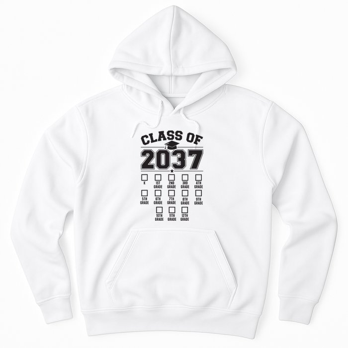 Class Of 2037 Grow With Me Checklist Kindergarten 12th Grade Hoodie