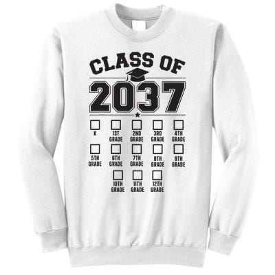 Class Of 2037 Grow With Me Checklist Kindergarten 12th Grade Sweatshirt