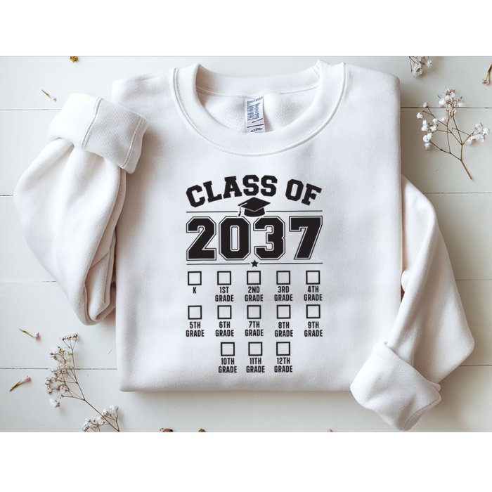 Class Of 2037 Grow With Me Checklist Kindergarten 12th Grade Sweatshirt