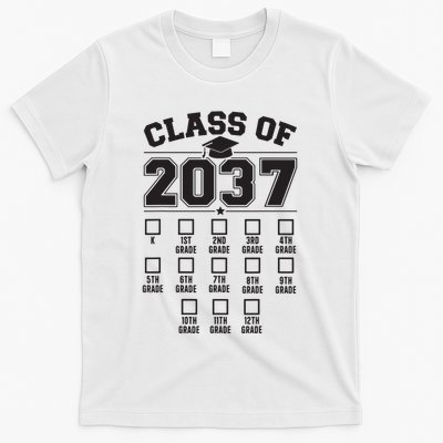 Class Of 2037 Grow With Me Checklist Kindergarten 12th Grade T-Shirt