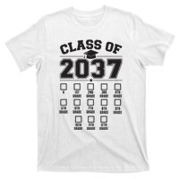 Class Of 2037 Grow With Me Checklist Kindergarten 12th Grade T-Shirt