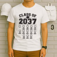 Class Of 2037 Grow With Me Checklist Kindergarten 12th Grade T-Shirt