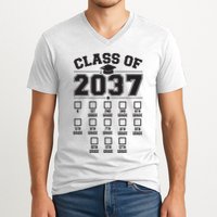 Class Of 2037 Grow With Me Checklist Kindergarten 12th Grade V-Neck T-Shirt