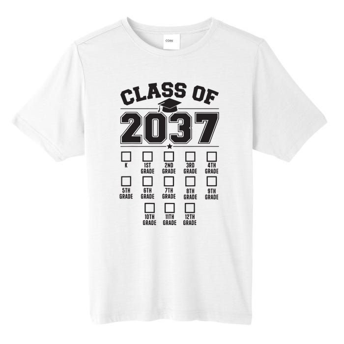 Class Of 2037 Grow With Me Checklist Kindergarten 12th Grade Tall Fusion ChromaSoft Performance T-Shirt