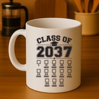 Class Of 2037 Grow With Me Checklist Kindergarten 12th Grade Mug