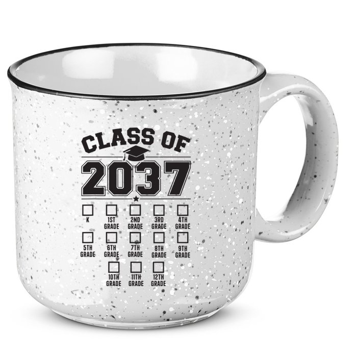 Class Of 2037 Grow With Me Checklist Kindergarten 12th Grade 15oz Campfire Ceramic Mug