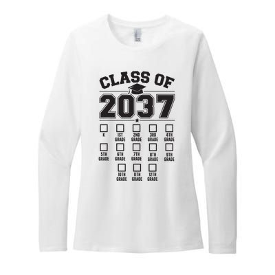 Class Of 2037 Grow With Me Checklist Kindergarten 12th Grade Womens CVC Long Sleeve Shirt