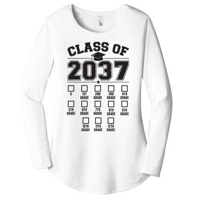 Class Of 2037 Grow With Me Checklist Kindergarten 12th Grade Women's Perfect Tri Tunic Long Sleeve Shirt