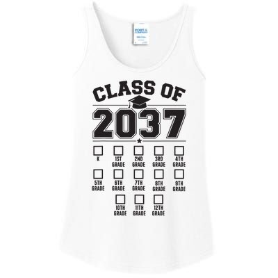 Class Of 2037 Grow With Me Checklist Kindergarten 12th Grade Ladies Essential Tank