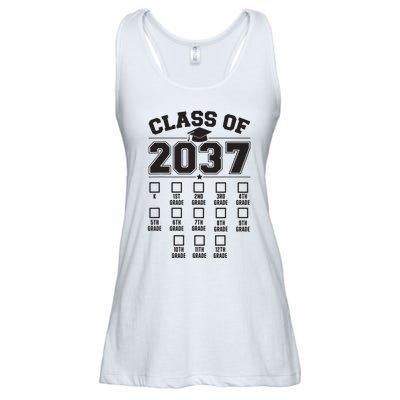 Class Of 2037 Grow With Me Checklist Kindergarten 12th Grade Ladies Essential Flowy Tank