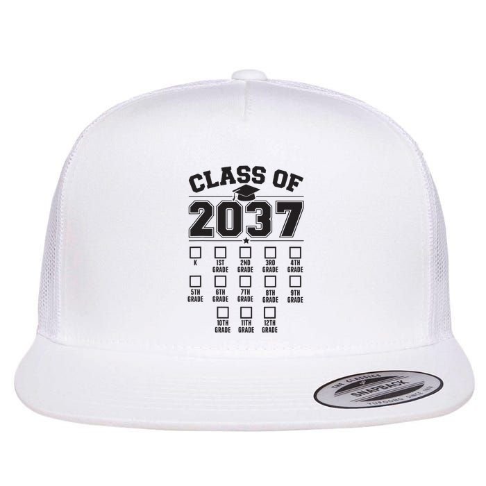 Class Of 2037 Grow With Me Checklist Kindergarten 12th Grade Flatbill Hat
