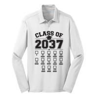 Class Of 2037 Grow With Me Checklist Kindergarten 12th Grade Silk Touch Performance Long Sleeve Polo