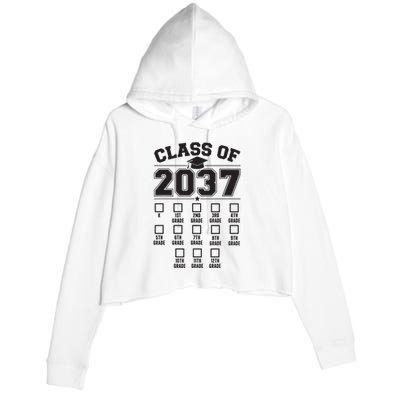 Class Of 2037 Grow With Me Checklist Kindergarten 12th Grade Crop Fleece Hoodie