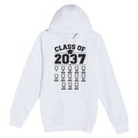 Class Of 2037 Grow With Me Checklist Kindergarten 12th Grade Premium Pullover Hoodie