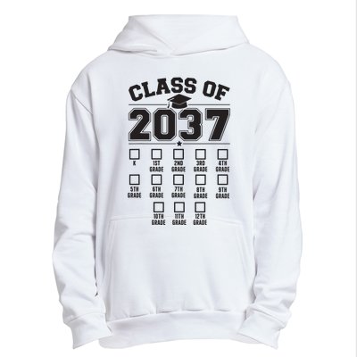 Class Of 2037 Grow With Me Checklist Kindergarten 12th Grade Urban Pullover Hoodie