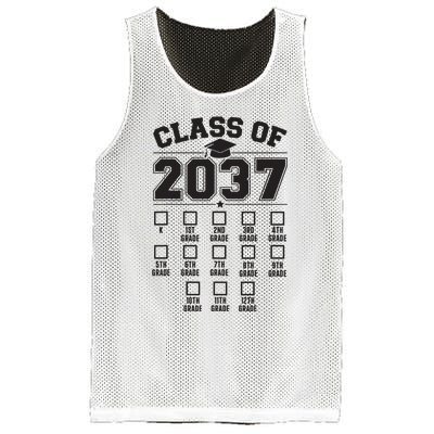 Class Of 2037 Grow With Me Checklist Kindergarten 12th Grade Mesh Reversible Basketball Jersey Tank