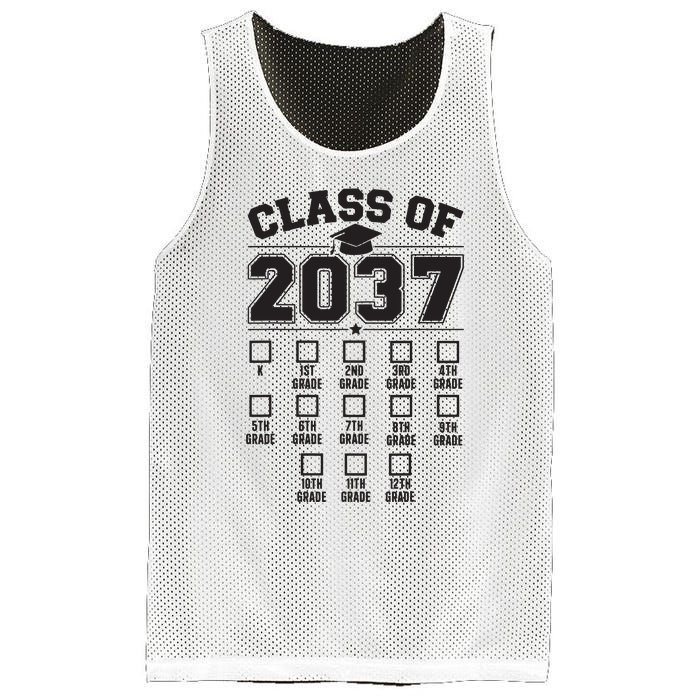 Class Of 2037 Grow With Me Checklist Kindergarten 12th Grade Mesh Reversible Basketball Jersey Tank