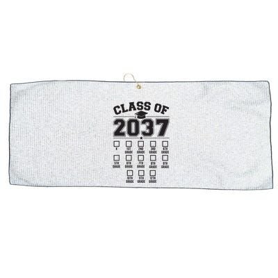Class Of 2037 Grow With Me Checklist Kindergarten 12th Grade Large Microfiber Waffle Golf Towel